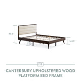 Canterbury Wood Bed Frame with Upholstered Headboard