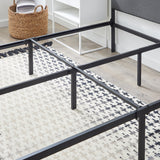 Hudson Metal Platform Bed Frame with Upholstered Headboard