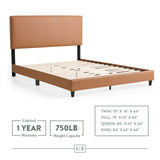 Faux Leather Platform Bed