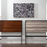 Carson Wood and Metal Platform Bed Frame with Headboard