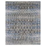 Modern Lattice Area Rug - Dark Gray and Blue