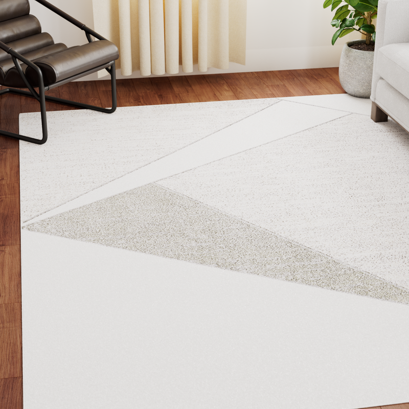 Abstract Geometric Gray Area Rug