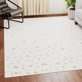 Abstract Triangle Pattern Area Rug - Cream & Gray