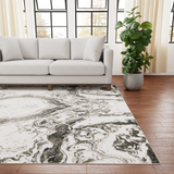Abstract Gray Modern Marble Area Rug