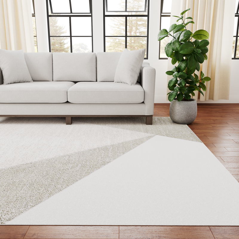 Abstract Geometric Gray Area Rug