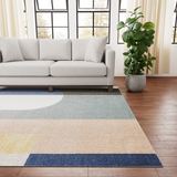 Abstract Geometric Block Area Rug