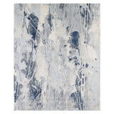 Abstract Distressed Area Rug – Navy and Cream