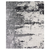 Abstract Distressed Area Rug - Black and Cream