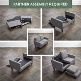 Archer Upholstered Straight Arm Loveseat