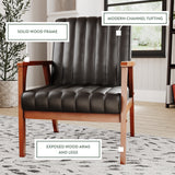 Carlton Exposed Wooden Arm Accent Chair