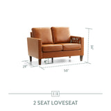 Archer Upholstered Straight Arm Loveseat