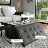 Foldable Rectangle Storage Ottoman