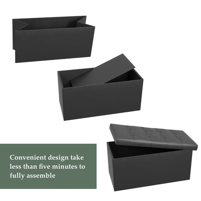 Foldable Rectangle Storage Ottoman