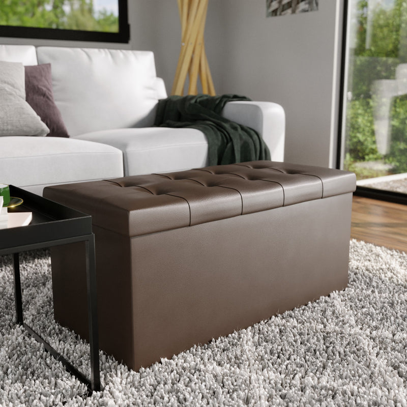 Foldable Rectangle Storage Ottoman