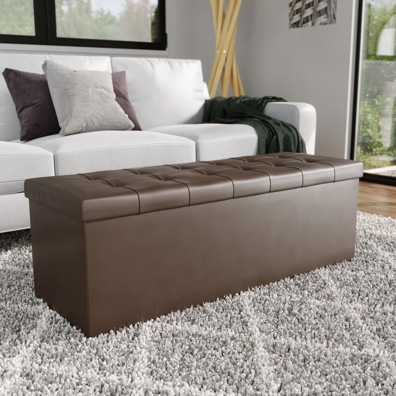 Foldable Bench Storage Ottoman