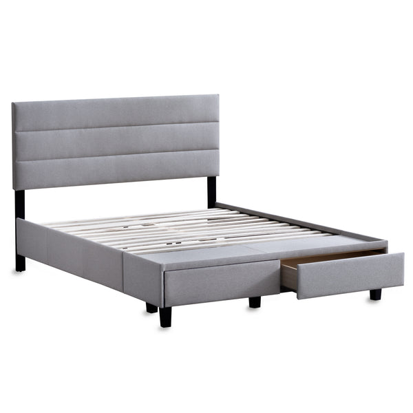 Johnson Upholstered Bed Frame with Storage Drawers
