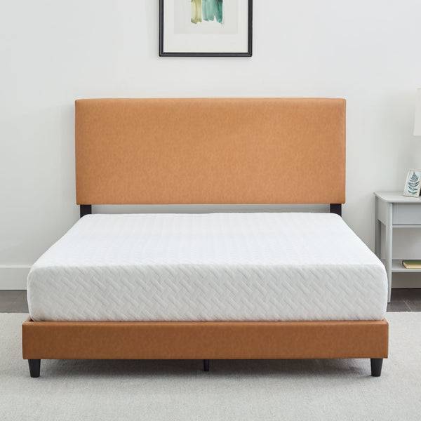 Faux Leather Platform Bed