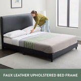 Faux Leather Platform Bed