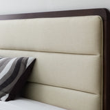 Canterbury Wood Bed Frame with Upholstered Headboard
