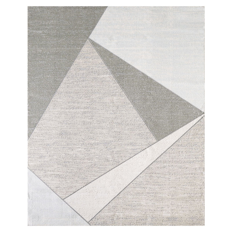 Abstract Geometric Gray Area Rug