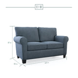 Willow Upholstered Traditional Rolled Arm Loveseat