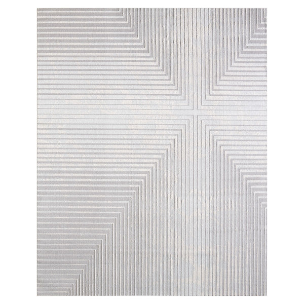 Modern Gray Abstract Striped Area Rug